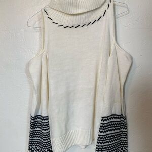 VENUS Cowl Neck Sweater - Cream and Black